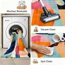 9x12 Colorful Area Rug Modern Abstract Orange Yellow Pink Blue White Beige Black Bedroom Rug Low Pile Thin Large Carpet Living Room Non Slip Dining Room Stain Resistant Office Washable Machine
