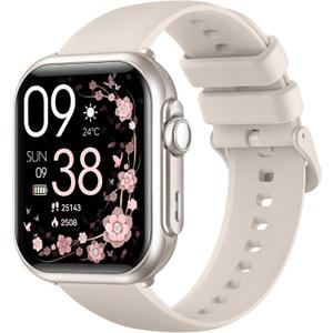 Smart Watch for Women for iPhone&Android: 30 Day+Battery Life, Smart Watch Bluetooth Call with SpO2 Sleep Heart Rate Monitor, IP68 Waterproof,Fitness Tracker with 120+Sport,Reloj Inteligente Gray