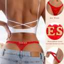 Sexy Underwear for Women Lace Panties Sexy Thong with Funny Rhinestone Letters for Couple Gifts (XL)