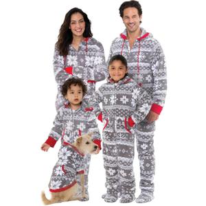 PajamaGram Family Pajamas Matching Sets - Christmas Onesie, Gray, SM