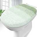 OLANLY Soft Microfiber Bathroom Toilet Lid Cover, Machine Washable Covers, 17.5x15, Stays in Place Rubber Backing, Fits Most Round, Elongated and Oblong Lids, Accessories Decor, Sage Green