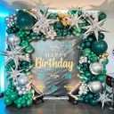 Emerald Green Double Stuffed balloons Different Size 115Pcs 5/10/12/18 Inch Dark Green Balloons Balloon Garland Arch kit for Birthday Baby Shower Jungle Safari Christmas Party