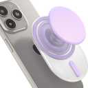 AUROX Magnetic Phone Grip Holder for Magsafe Phone Grips, Expandable Collapsible Phone Grip Stand Holder with Kickstand for Magsafe Stand Compatible for iPhone 16 15 14 13 12 Series,Transparent Purple