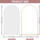 SuuWoee 7.2 FT Wedding Arch Backdrop Stand and White Arch Cover, Gold Balloon Arched Frame White Cover for Birthday Party Ceremony Bridal Baby Shower Event Decor