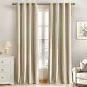 MIULEE Elegant Velvet Curtains Beige Grommet Curtains Thermal Insulated Soundproof Room Darkening Blackout Curtains/Drapes for Girls & Ladys Living Room/Bedroom Decor 52 x 96 Inch 2 Panels