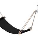 iMissiu Foot Hammock Under Desk Footrest, Adjustable Office Foot Rest Under Desk Hammock, Portable Desk Feet Hammock with Headphones Holder (Black)