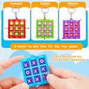 24PCS Tic Tac Toe Game Birthday Summer Party Favors Goodie Bags Stuffers for Kids 3-5 4-8 8-12 Classroom Treasure Chest Carnival Prize Box Toys Bulk Keychain Pinata Filler Return Gifts for Girl Boy
