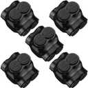 Copkim 5 Pcs 2 Port Insulated Wire Connectors Aluminum Inline Splice Tap Connector Pre-Filled Oxide Inhibitor Dual Entry for Electrical Wires Application (3/0-6 Wire Range,Slotted or 7/32" Allen Hex)