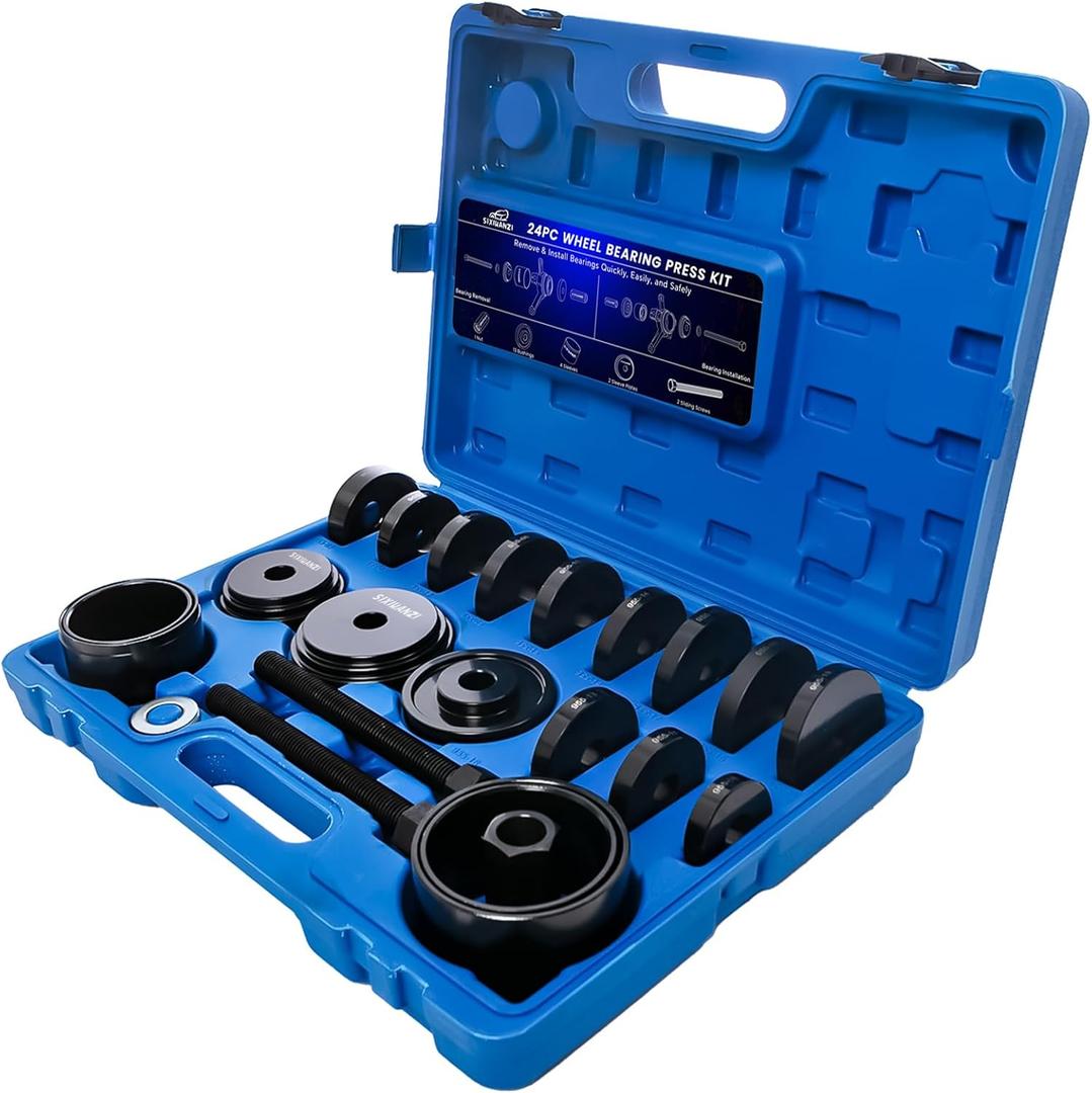 SIXIWANZI 24pc Wheel Bearing Press Kit for Easy Removal & Installation FWD Bearing Press Kit