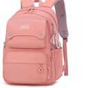 Pink Girls School Backpack,Kids Backpack for Teen Girls Elementary Middle School Bookbag Multi-pocket Fashion Daypack