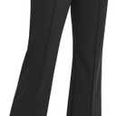 G4Free Dress Work Pants Women Yoga Business Casual Pants with Pockets Strechy Flare Wide Leg Ankle Pants 25"/27"/29" (Medium, Black)