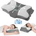 Cervical Pillow for Neck and Shoulder Pain Relief, Memory Foam Pillows, Ergonomic Contour Bed Pillow, Soft for Side Sleep Stomach Sleeping and Back Sleeper (Grey)