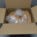 6 PCS Rattan Lamp Shade,Small Wicker Pendant Light Shade - Cylinder Woven Wicker Lampshades Replacement,Paper Rope & Metal Frame,Bohemian Ceiling Hanging Light Shades for Wall Light