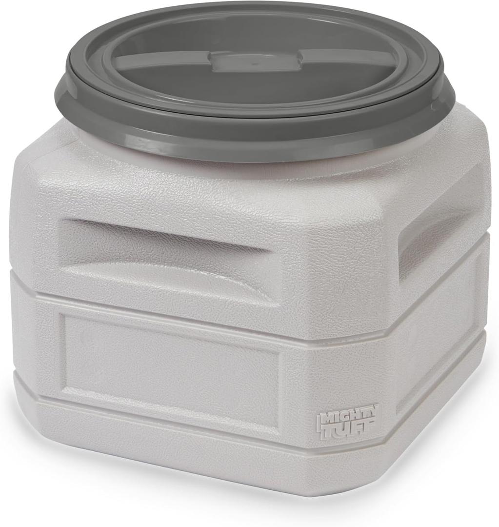 Mighty Tuff Airtight Dog Food Storage Container  6 Gal, up to 24 lb Capacity  Cat and Dog Food Container with Twist Lid & Handles  BPA-Free, Made in USA