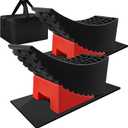 HOXWELL Leveling Blocks for RV, 2 Packs Camper Leveling Blocks System with Anti-Slip Mat, Lift Up to 6.3" Car Ramp for Changing Tires with Carry Bag, Fits Heavy Duty Dual Axle Travel Trailer RV Camper