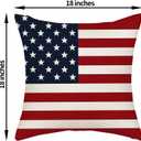 4th of July Pillow Covers 18x18 Independence Day Memorial Day Outdoor Decor Throw Pillows for Couch American Flag Patriotic Star and Stripes Pillowcase Decorative Cushion Case for Sofa Set of 2