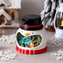 Ceramic Winter Snowman Candy Dish Winter Candy Bowls Holiday Bowl Red White Black Snowman Decorative Dish for Home Desk Party Table Centerpiece