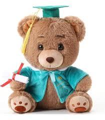 Deekin 10 Inch Graduation Bears Stuffed Animal Class of 2025 Plush Bear in Black Cap Graduation Bear Kindergarten Graduation Gifts Stuffed Bear Plush Bear Toy for Grad Party Decor (Blue)