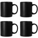 harebe 11 OZ Classic Coffee Mugs Set of Only2Family Ceramic Cup for Coffee, Tea, Cocoa and Mulled Drinks, Matte Black