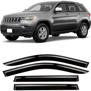 Tape-On Window Visors 4-Piece for 2011-2020 Grand Cherokee Sun Rain Guard Shield Shade Smoke 94252