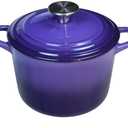 Dutch Oven Pot with Lid 2.8 qt Cast Iron Dutch Oven for Bread Baking Purple Enameled Cast Iron Rice Pot with Handels