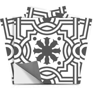 Bleucoin Santiago Black Peel and Stick Tile Stickers Vinyl Self-Adhesive Backsplash for Kitchen & Bathroom Water-Resistant & Removable Tile Decals for Instant Makeover (4" x 4" (44 pcs))