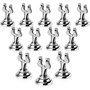 New Star Foodservice Triton Harp Clip Style Place Card / Table Number Holder, 1.5 Inch, Silver, Set of 12