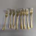 Gold Dinner Forks Set, 8-Piece 8 Inch PVD Gold Stainless Steel Cutlery Forks,Golden Metal Fork for Home Party Or Wedding,Dishwasher Safe Golden Table Fork Set