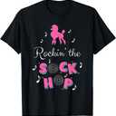 Sock Hop Costume Girls Women Pink Poodle T-Shirt XS