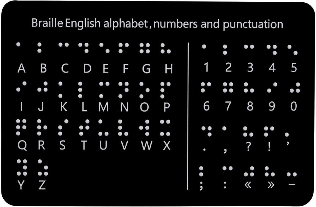 Braille Alphabet Board, Braille Alphabet Board with Raised Dots Numbers & Punctuation Learning Letter Fingerboard for Beginners Teaching Aid Blind Children (Horizontal)