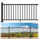 Egadis 36 in. H x 6 ft. W Porch and Deck Railing Kit, Aluminum Railing Kit, Black Textured AAMA 2604 Powder-Coat Finish Modular Rail System for Outdoor Decks, Porches & Balconies (1 Post, 1 Panel)