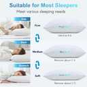 QUTOOL Cooling Pillow for Sleeping, CertiPUR-US Shredded Memory Foam Queen Pillows Set of 2, Cool Pillow for Hot Sleepers Adjustable Firm Pillow for Side, Back, Stomach Sleepers Soft Yet Support,White