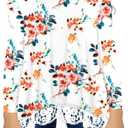 storeofbaby Girls Casual Tunic Tops Short Sleeve Loose Soft Blouse T-Shirt for 4-13 Years (L)