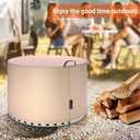 QH.HOME [2025 Upgraded 900D Fabric] Fire Pit Cover Round for Solo Stove Bonfire 22",Strong Tear Resistant ,Waterproof Firepit Accessories for Gas/Table/Bowl Fire pits - 23" D X 16" H-Wheat