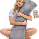 ODOXIA Weighted Pillow for Adults 6.5lbs (41" x 12") | Sleep Better & Feel Calm | Weighted Body Pillow for Stress Relief | Sleeping Hugging Pillows for Adults | Helps to Focus | Pillow (Grey, Big)