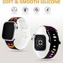 2 x Halloween Watch Bands for Apple Watch Band 38/40/41/42/44/49mm for Men Women, Silicone Waterproof Adjustable Printed Smartwatch Strap for iWatch Series 9 8 7 6 5 4 3 2 1 SE Replacement Wristband Gifts