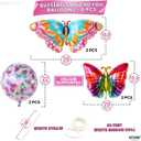 2 x KatchOn, Big, Colorful Butterfly Balloons - 38 Inch, Pack of 6 | Fairies Theme Butterfly Party Decorations | Rainbow Butterfly Theme for Girls, Butterfly Birthday Decorations | Butterfly Foil Balloons