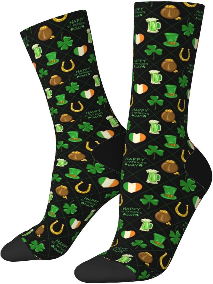 St Patricks Day Socks for Women Men, Novelty Clovers Socks Gifts for St.patrick's Day Decor