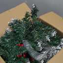 9FT Artificial Christmas Garland with LED Light Battery Operated Light Garland with 30 LED Warm Lights and 18 Red Berries for Mantle Stairs Fireplace Xmas Decoration