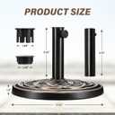 HealSmart 24.2 lbs Heavy Duty Umbrella Base 17.72" Round Patio Umbrellas-Stand for Outdoor, Lawn and Garden, Bronze