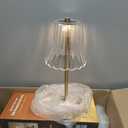 Bornerwhite 8 Pcs Cordless Table Lamp Rechargeable Touch Lamp, Gold Flower