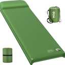 Memory Foam Camping Sleeping Pad, Foldable and Portable Self-Inflating Camping Mattress Pad, 9.5 R-Value Insulated & Quiet Sleeping Mat with Pillow, Compact for Backpacking Hiking Car Traveling Tent