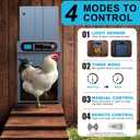 Automatic Chicken Coop Door, Extra Large Size, Anti-Pinch Design,Programmable Timer & Light Sensor Modes, Large LCD Display, Solar Powered Auto Chicken Door Opener with Remote Control (50m)