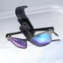 2 x Veharvim One-Handed-Operation Sunglasses Holder for Car, Visor Sunglass Holder Clip, Car Accessories Interior, Universal Fit Silicone Padded Visor Sunglass Holder Car, Unmatched Durability (1 Pack)