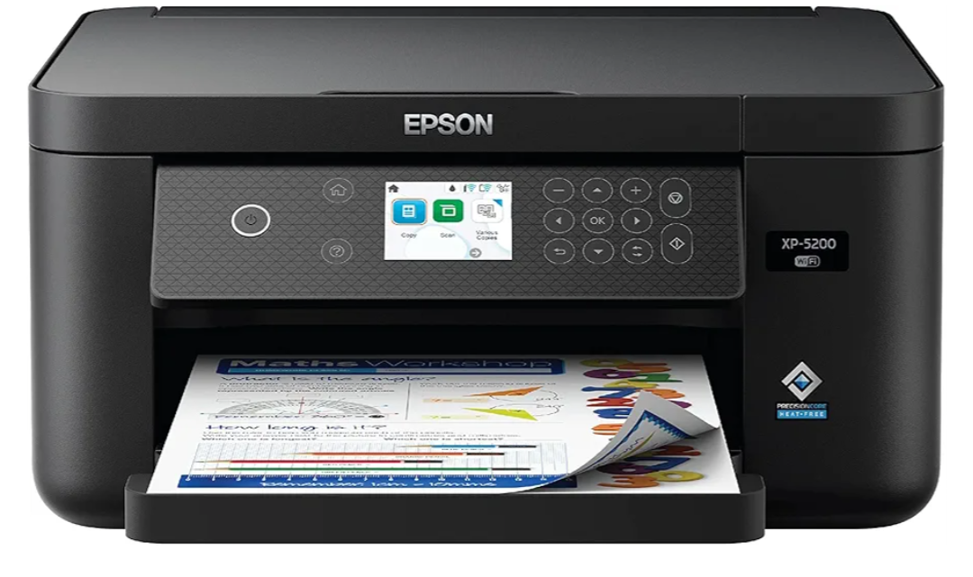 Epson Expression Home XP-5200 Wireless Color All-in-One Printer with Scan Copy, Automatic 2-Sided Printing, Borderless Photos, 150-Sheet Paper Tray and 2.4" Colorfull Display - Black