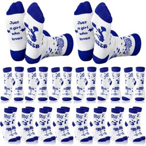 18 Pairs Cheerleader Gifts Cheerleading Team Socks Cheer Socks Cheerleading for Women Cheer Accessories (Blue)