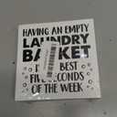 Country Laundry Room Wood Box Sign Decor Desk Sign Having an Empty Laundry Basket Wooden Box Block Sign Rustic Home Shelf Wall Decoration