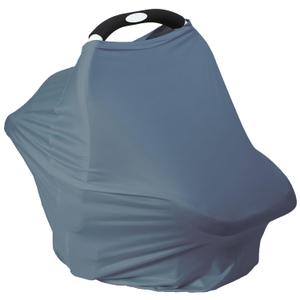 Breathable Car Seat Cover for Babies Multi-Purpose Soft Rayon Nursing Cover for Breastfeeding, High Stretchy Infant Carseat Canopy, Stroller Cover (Smooth Rayon, Blue)