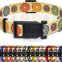 Seyezo Dog Collar, Classical Indian Spirit Boys Girls Puppy Collar for Small Medium Large Dogs, Adjustable Soft Indian Pet Collar with Safety Buckle for Male Females(Beige,XL)