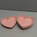 4 Pcs 8 Inch Valentine's Day Heart Shaped Cereal Bowls Set, Pink Red Valentine Ceramic Deep Heart Shaped Plates, Valentine Bowls for Food Serving Dessert Soup, Salad Fruit Gift(Pink)